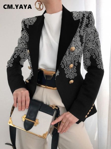 women's suits blazers cm.yaya streetwear paisley butterfly chian printed double breasted long sleeve blazer for women autumn winter ins, White;black
women's suits blazers cm.yaya streetwear paisley butterfly chian printed double breasted long sleeve blazer for women autumn winter ins, White;black
