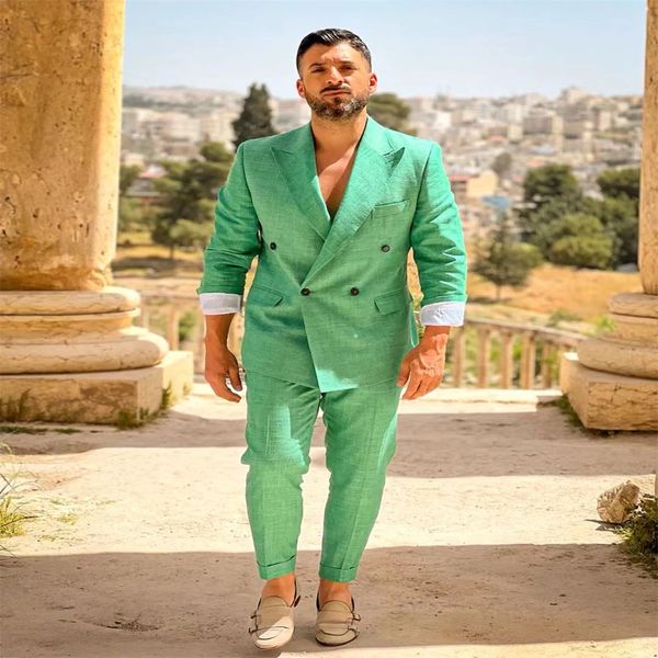 men's suits blazers wedding suit groom green linen double breasted formal slim fit 2piece custom tuxedo mature men gentleman business c, White;black
men's suits blazers wedding suit groom green linen double breasted formal slim fit 2piece custom tuxedo mature men gentleman business c, White;black