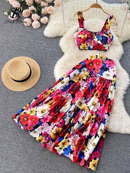 two piece dress singrain vacation floral print women set summer zipper pleated temperament elegant slim long skirt fashion sets 230509, White
two piece dress singrain vacation floral print women set summer zipper pleated temperament elegant slim long skirt fashion sets 230509, White