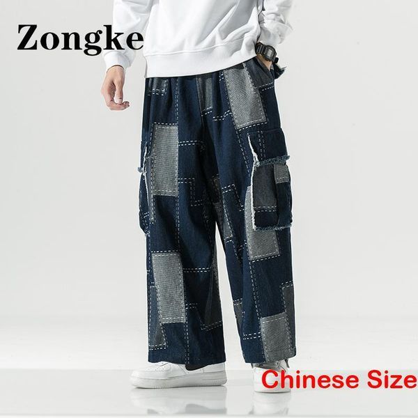 men's jeans zongke patchwork wide leg for men clothings cargos pants mens baggy street wear chinese size 5xl 2023 spring 230509, Blue
men's jeans zongke patchwork wide leg for men clothings cargos pants mens baggy street wear chinese size 5xl 2023 spring 230509, Blue