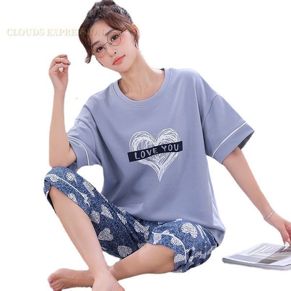 women's sleepwear summer knitted cotton cartoon pajamas set pyjamas nightwear pijama mujer plus size calflength pants homewear 230508, Black;red
women's sleepwear summer knitted cotton cartoon pajamas set pyjamas nightwear pijama mujer plus size calflength pants homewear 230508, Black;red