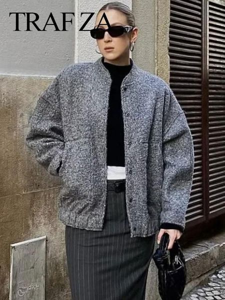 jackets trafza 2023 women's elegant solid coat button long sleeve pocket bomber jacket female spring casual loose streetwear coats, Black;brown
jackets trafza 2023 women's elegant solid coat button long sleeve pocket bomber jacket female spring casual loose streetwear coats, Black;brown