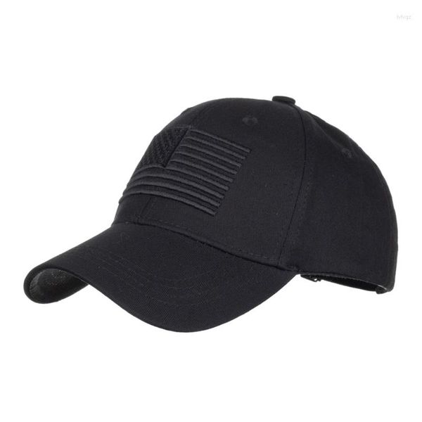 Image of Cycling Caps American Flag Sunshade Baseball Cap Women Cotton Button Breathable Embroidered Hip Hop Outdoor Hat