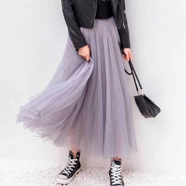 skirts soft tulle 3 sizes fashion women elastic high waist mesh long pleated tutu female jupe longue 230509, Black
skirts soft tulle 3 sizes fashion women elastic high waist mesh long pleated tutu female jupe longue 230509, Black