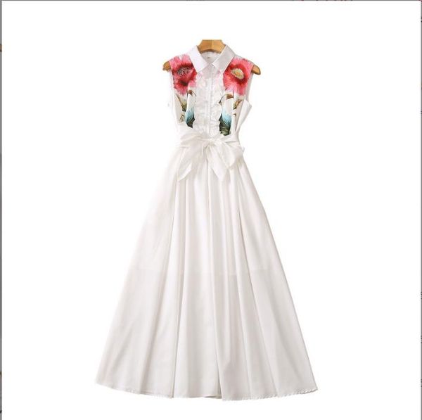 304 2023 spring flora print dress crew neck sleeveless white lapel neck mid calf polyester panelld dress luxury fashion prom womens clot, Black
304 2023 spring flora print dress crew neck sleeveless white lapel neck mid calf polyester panelld dress luxury fashion prom womens clot, Black