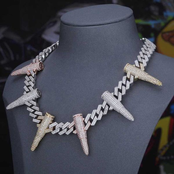 18mm hip-hop necklace rivet bullet shape cuban cain full of zircon men's thick heavy gold chain hip-hop punk necklacehip hop jew, Golden;silver
18mm hip-hop necklace rivet bullet shape cuban cain full of zircon men's thick heavy gold chain hip-hop punk necklacehip hop jew, Golden;silver