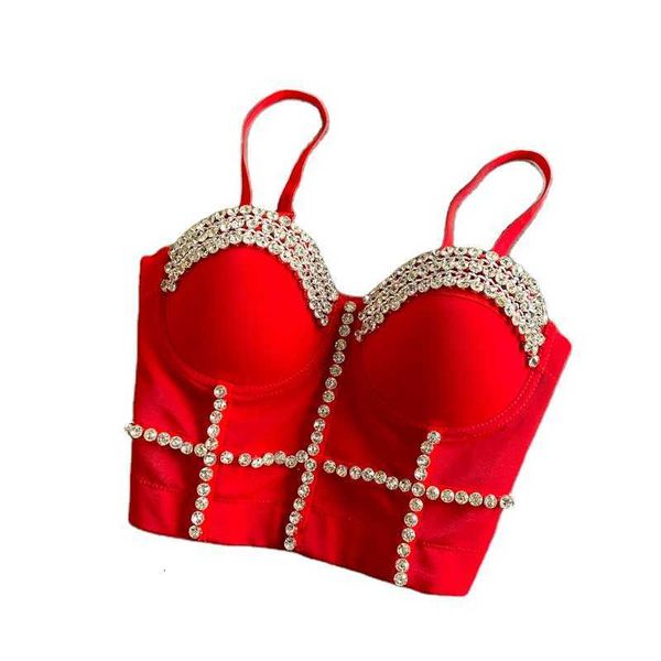 women's bra 10% women new fashion wear clothes sleeveless pearls bustier push up nightclub lette cropped vest corset, Red;black