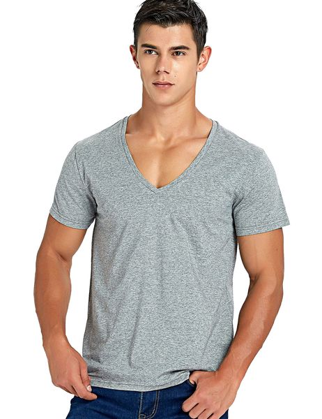 men's t-shirts stretch deep v neck t shirt for men low cut vneck vee tees slim fit short sleeve fashion male tshirt invisible undershir, White;black
men's t-shirts stretch deep v neck t shirt for men low cut vneck vee tees slim fit short sleeve fashion male tshirt invisible undershir, White;black