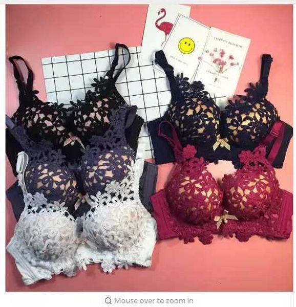 women's bra 2022 embroidery flower set wire push up letter underwear young girl and panties, Red;black
women's bra 2022 embroidery flower set wire push up letter underwear young girl and panties, Red;black