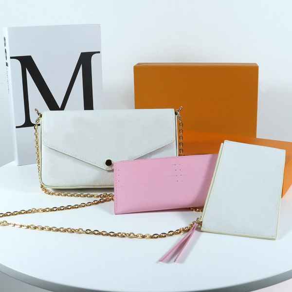 set of three pochette women's chain bag wallet messenger bag leather handbag shoulder flower wallet bag 09
set of three pochette women's chain bag wallet messenger bag leather handbag shoulder flower wallet bag 09