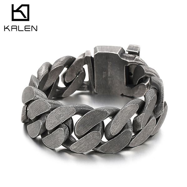 chain kalen vintage heavy men's stainless steel bracelet matte wide hand wrist chain jewelry 3 colors 230509, Black
chain kalen vintage heavy men's stainless steel bracelet matte wide hand wrist chain jewelry 3 colors 230509, Black