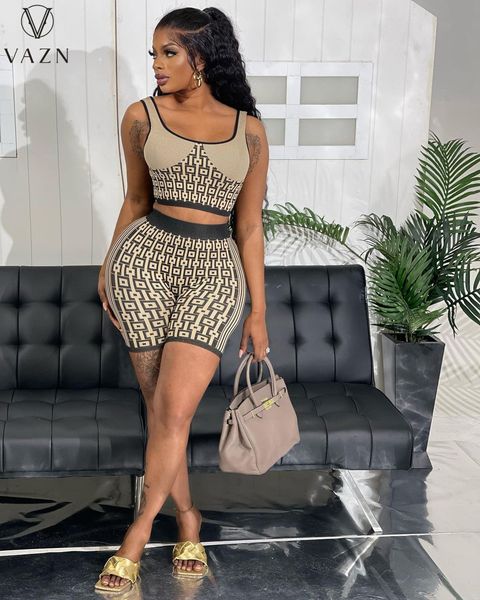 women's tracksuits vazn street girl style women sets sleeveless round neck short elastic short pants lady printed lady 2 piece set 2305, Gray
women's tracksuits vazn street girl style women sets sleeveless round neck short elastic short pants lady printed lady 2 piece set 2305, Gray