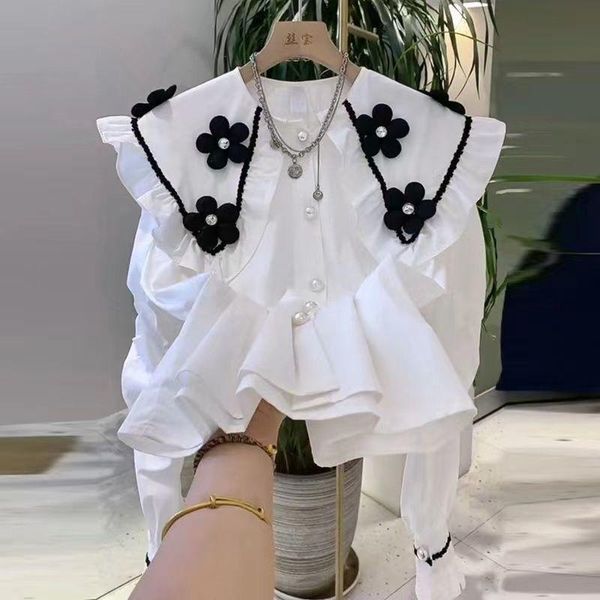 shirts ruffled beaded 3d flower white shirt long sleeve doll shirt casual black blouse chemise femme 2023 fall camisas blusas mujer
shirts ruffled beaded 3d flower white shirt long sleeve doll shirt casual black blouse chemise femme 2023 fall camisas blusas mujer