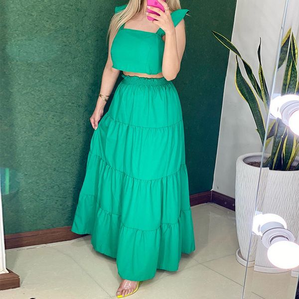 two piece dress pant set's 2023 summer fresh and sweet short vest high waist stacking skirt long twopiece conjuntos de falda 230508, White
two piece dress pant set's 2023 summer fresh and sweet short vest high waist stacking skirt long twopiece conjuntos de falda 230508, White