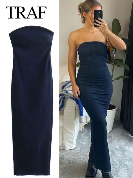 party dresses traf womens denim strapless backless split lady tube corset side solid vintage off shoulder 230508, White;black
party dresses traf womens denim strapless backless split lady tube corset side solid vintage off shoulder 230508, White;black