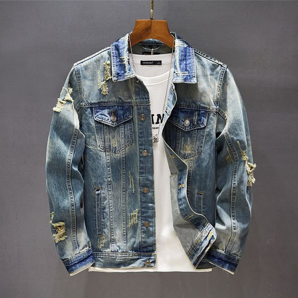 men's jackets men's ripped denim jacket tight elastic retro distressed water wash classic pocket design slim motorcycle coat sprin, Black;brown
men's jackets men's ripped denim jacket tight elastic retro distressed water wash classic pocket design slim motorcycle coat sprin, Black;brown
