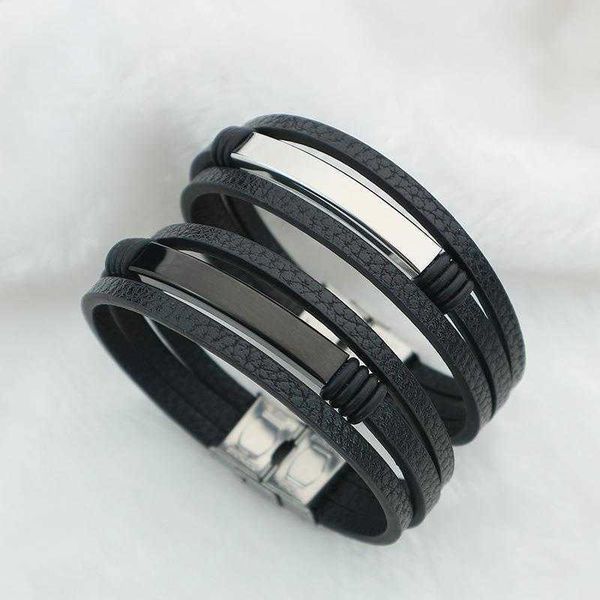 handmade material fashion leather bracelet rope woven titanium steel can carve writing couple hand strap christmas pu, Golden;silver
handmade material fashion leather bracelet rope woven titanium steel can carve writing couple hand strap christmas pu, Golden;silver