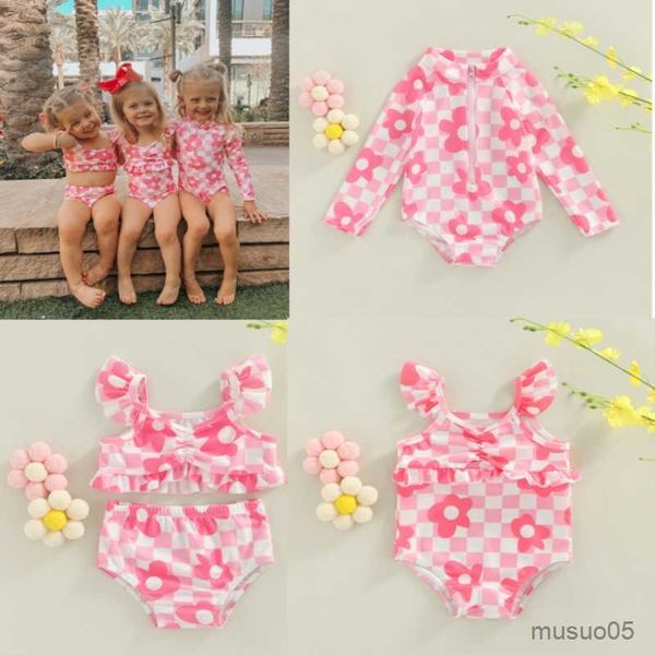 two-pieces baby girls swimsuit bodysuits infant floral print plaid long sleeve rush bikini zipper front swimwear bathing suit, Blue
two-pieces baby girls swimsuit bodysuits infant floral print plaid long sleeve rush bikini zipper front swimwear bathing suit, Blue