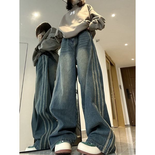 women s jeans longgar mikro desain garis samping mode wanita kaki lebar ramping pinggang tinggi musim gugur dan dingin tren terbaru 230509, Blue
women s jeans longgar mikro desain garis samping mode wanita kaki lebar ramping pinggang tinggi musim gugur dan dingin tren terbaru 230509, Blue