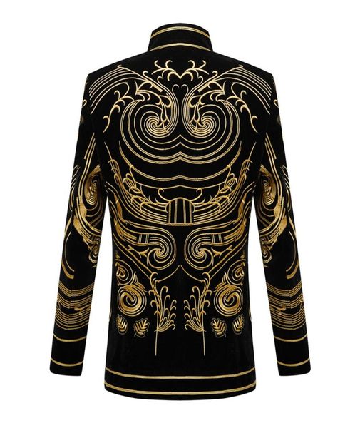 mens suit jacket singer stage performance costume vintage gold embroidery coat personality male 838166, Black
mens suit jacket singer stage performance costume vintage gold embroidery coat personality male 838166, Black