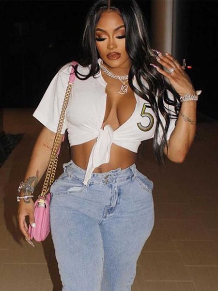 women's t-shirt sifreyr letter embroidery crop women deep vneck short sleeve bandage cardigan tshirt 2022 casual streetwear y2k loose t, White
women's t-shirt sifreyr letter embroidery crop women deep vneck short sleeve bandage cardigan tshirt 2022 casual streetwear y2k loose t, White