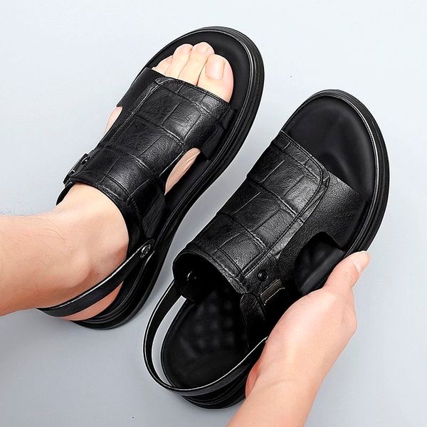 sandals ivi male summer shoes outdoor casual cowhide beach genuine leather men two uses men's sandals slippers 230508, Black
sandals ivi male summer shoes outdoor casual cowhide beach genuine leather men two uses men's sandals slippers 230508, Black