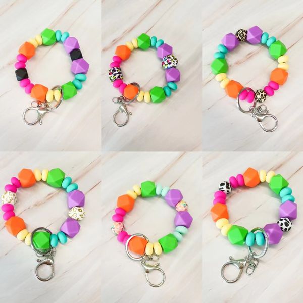 cross border foreign trade new bracelet keychain personalized silicone hexagonal flat bead mixed handmade keyring, Silver
cross border foreign trade new bracelet keychain personalized silicone hexagonal flat bead mixed handmade keyring, Silver