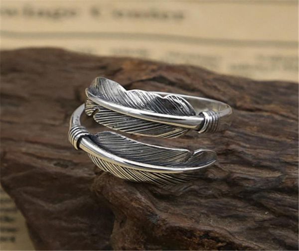 925 sterling silver feather adjustable band rings simple antique vintage handmade designer punk hiphop luxury jewelry accessories7339288
925 sterling silver feather adjustable band rings simple antique vintage handmade designer punk hiphop luxury jewelry accessories7339288