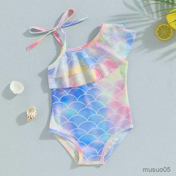 two-pieces kids girls romper swimsuit colorful fish scale print ruffles tie-up swimwear for girl sleeveless bathing suit, Blue
two-pieces kids girls romper swimsuit colorful fish scale print ruffles tie-up swimwear for girl sleeveless bathing suit, Blue