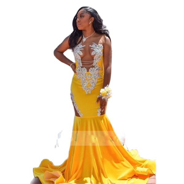 luxury yellow prom dresses 2023 illusion neck crystal cutway graduation party gown mermaid black girls robe de bal
luxury yellow prom dresses 2023 illusion neck crystal cutway graduation party gown mermaid black girls robe de bal