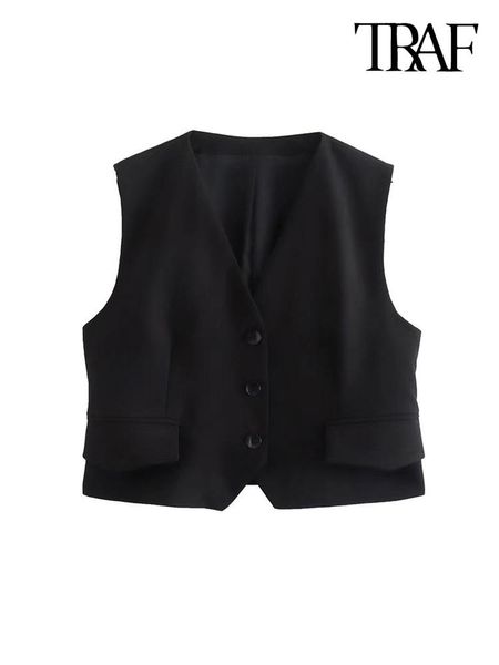 vests traf women fashion front buttons linen waistcoat vintage sleeveless false flap pockets female outerwear chic, Black;white
vests traf women fashion front buttons linen waistcoat vintage sleeveless false flap pockets female outerwear chic, Black;white