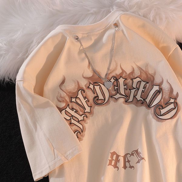 women s t shirt kaus oblong lengan pendek api rantai jalan goreng hiphop retro amerika pria dan wanita pasangan atasan hip hop jalanan grafi, White
women s t shirt kaus oblong lengan pendek api rantai jalan goreng hiphop retro amerika pria dan wanita pasangan atasan hip hop jalanan grafi, White