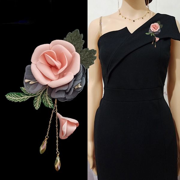 pins brooches high-end fabric flower brooch pins leaves crystal tassel corsage fashion shawl buckle lapel pin brooches for women accessories, Gray
pins brooches high-end fabric flower brooch pins leaves crystal tassel corsage fashion shawl buckle lapel pin brooches for women accessories, Gray