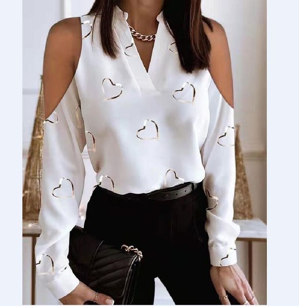 t-shirt v neck chic new elegant hollow out tee shirts commute lady office blouse long sleeve pattern printed women shirts, White
t-shirt v neck chic new elegant hollow out tee shirts commute lady office blouse long sleeve pattern printed women shirts, White