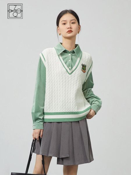 leather ziqiao women winter fake two piece knitted vest shirts green blouse beige vest design fake two blouses women pullover, Black
leather ziqiao women winter fake two piece knitted vest shirts green blouse beige vest design fake two blouses women pullover, Black