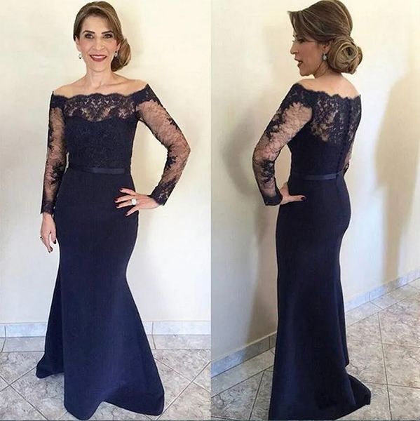 navy blue mermaid mother of the bride dresses with long sleeves off shoulder applique lace formal evening gowns women mother's dress, Black;red
navy blue mermaid mother of the bride dresses with long sleeves off shoulder applique lace formal evening gowns women mother's dress, Black;red