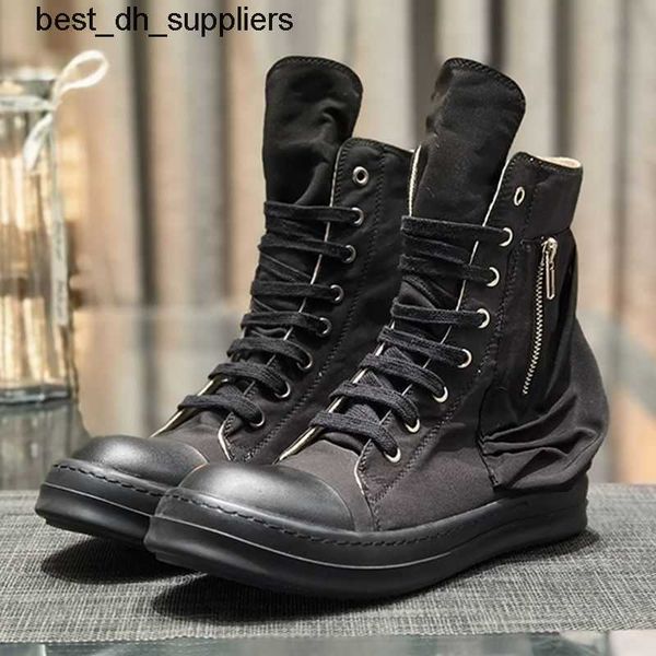 ro zipper high rick solid color men's casual bag wallet board shoes lace up runway owens thick soled women's short boots, Black
ro zipper high rick solid color men's casual bag wallet board shoes lace up runway owens thick soled women's short boots, Black