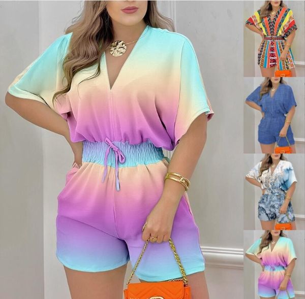 women's jumpsuits 2023 summer new women's fashion printed short sleeve shorts v-neck lace up jumpsuit, Black;white
women's jumpsuits 2023 summer new women's fashion printed short sleeve shorts v-neck lace up jumpsuit, Black;white