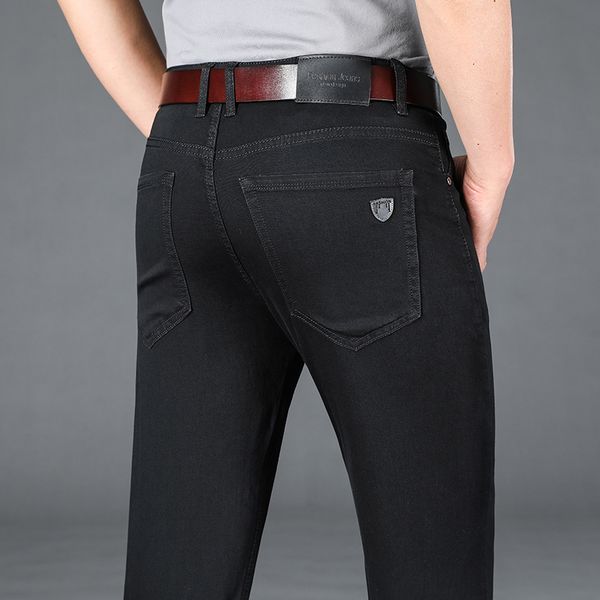 men's jeans spring summer men regular fit stretch plain black thin classic business casual cotton denim pants male brand trousers 23050, Blue
men's jeans spring summer men regular fit stretch plain black thin classic business casual cotton denim pants male brand trousers 23050, Blue