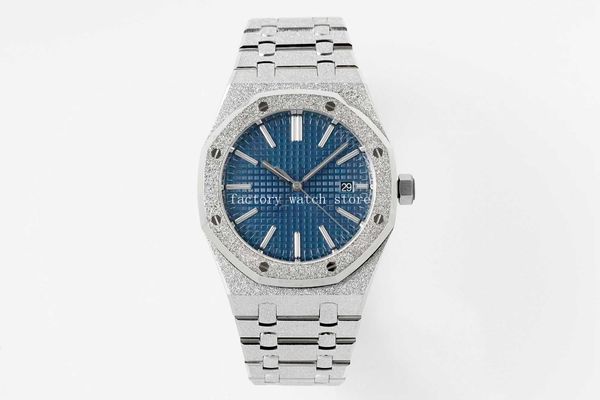 jh men's watches 41mm 15410 blue dial 3120 movement frosted strap mechanical automatic men's wristwatches, Slivery;brown
jh men's watches 41mm 15410 blue dial 3120 movement frosted strap mechanical automatic men's wristwatches, Slivery;brown