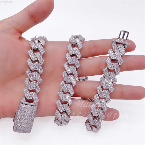 15mm width baguette jewelry luxury cuban link chain luxury hip hop rapper jewelry baguette diamond iced out necklace, Silver
15mm width baguette jewelry luxury cuban link chain luxury hip hop rapper jewelry baguette diamond iced out necklace, Silver