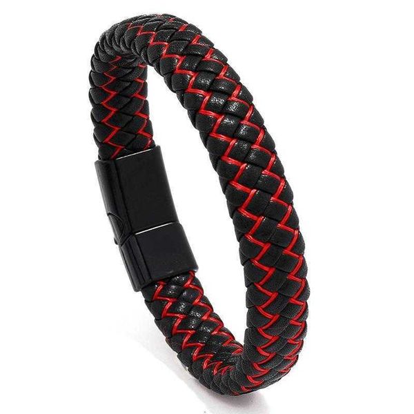 fashion and trendy accessories simple woven leather bracelet alloy magnetic buckle personality mens jewelry, Golden;silver
fashion and trendy accessories simple woven leather bracelet alloy magnetic buckle personality mens jewelry, Golden;silver
