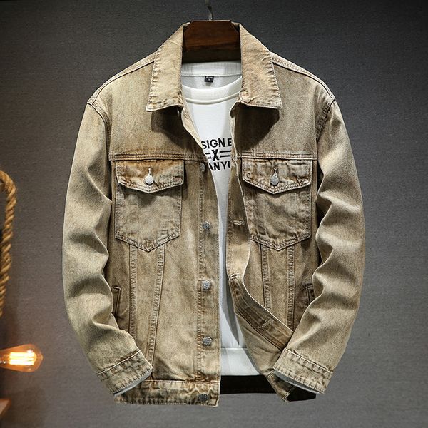 men's jackets 3 color men's khaki denim jacket autumn casual simple fashion baggy retro jean coat male clothing outdoor outerwear, Black;brown
men's jackets 3 color men's khaki denim jacket autumn casual simple fashion baggy retro jean coat male clothing outdoor outerwear, Black;brown