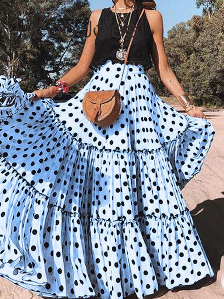 skirts fashion y2k polka dot women ruffle maxi skirt summer high waist female vintage long trend bohemian fairy festival clothes 230509, Black
skirts fashion y2k polka dot women ruffle maxi skirt summer high waist female vintage long trend bohemian fairy festival clothes 230509, Black