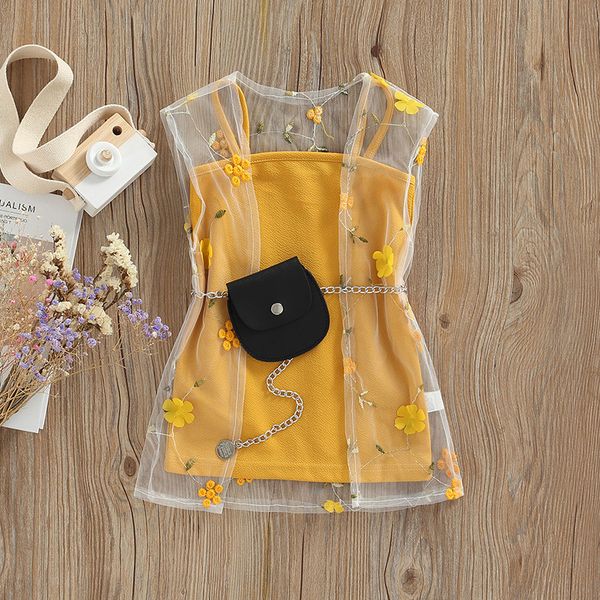 sets suits 2 6y kids girls summer clothes sets 3 pcs baby sleeveless dress floral mesh sheer smock chain belt bag children outfits 230508
sets suits 2 6y kids girls summer clothes sets 3 pcs baby sleeveless dress floral mesh sheer smock chain belt bag children outfits 230508