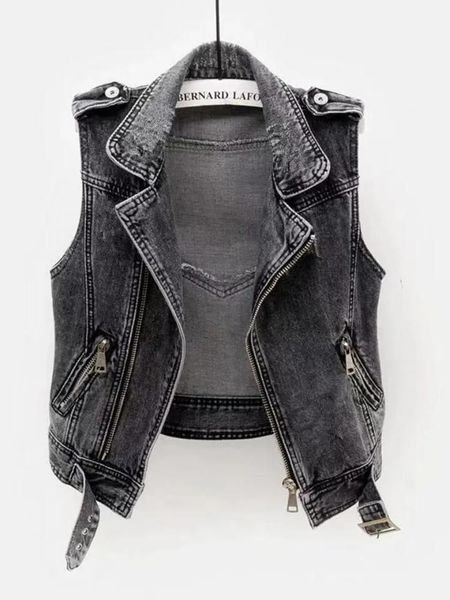 vests jmprs grey denim women vest fashion zipper jeans jacket autumn sleeveless loose short coat causal korean grey waistcoats, Black;white
vests jmprs grey denim women vest fashion zipper jeans jacket autumn sleeveless loose short coat causal korean grey waistcoats, Black;white
