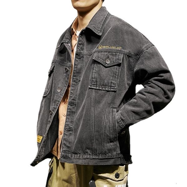 men's jackets black denim short jacket men turn down collar bomber jacket jeans coats casual pockets overalls streetwear man outwear 23, Black;brown
men's jackets black denim short jacket men turn down collar bomber jacket jeans coats casual pockets overalls streetwear man outwear 23, Black;brown