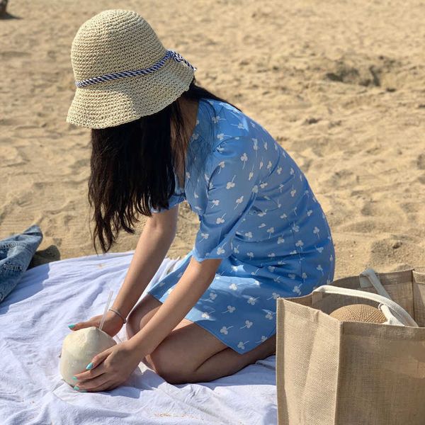 wide brim hats summer small fresh straw hat round fisherman hat foldable beach sunscreen hat aa230508, Blue;gray
wide brim hats summer small fresh straw hat round fisherman hat foldable beach sunscreen hat aa230508, Blue;gray