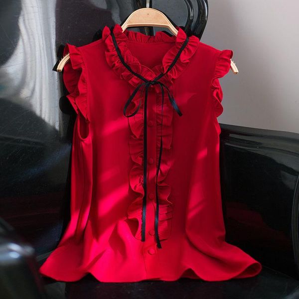 tanks women casual vest summer korean chiffon sleeveless ruffle tanks o neck office lady solid color tank femme clothes z63, Black;white
tanks women casual vest summer korean chiffon sleeveless ruffle tanks o neck office lady solid color tank femme clothes z63, Black;white