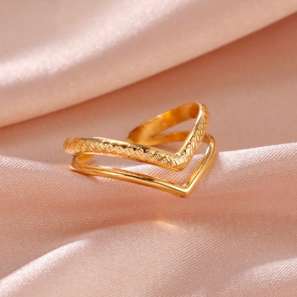 band rings skyrim minimalist v shape double layers rings women stainless steel open finger ring band 2023 kpop jewelry gift wholesale z0509, Silver
band rings skyrim minimalist v shape double layers rings women stainless steel open finger ring band 2023 kpop jewelry gift wholesale z0509, Silver
